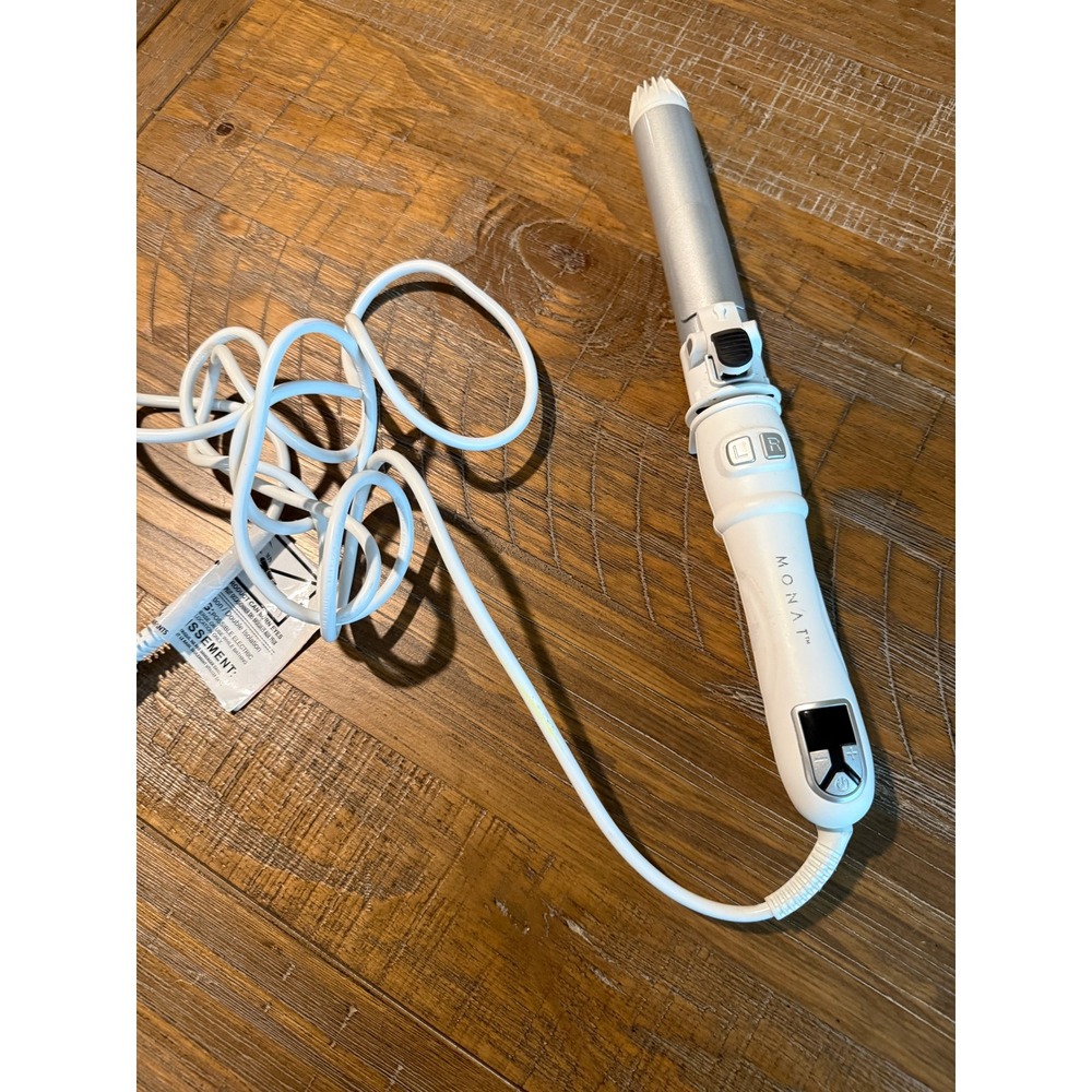 Monat Studio One Professional Rotating Curling Iron White Silver Hair Curler